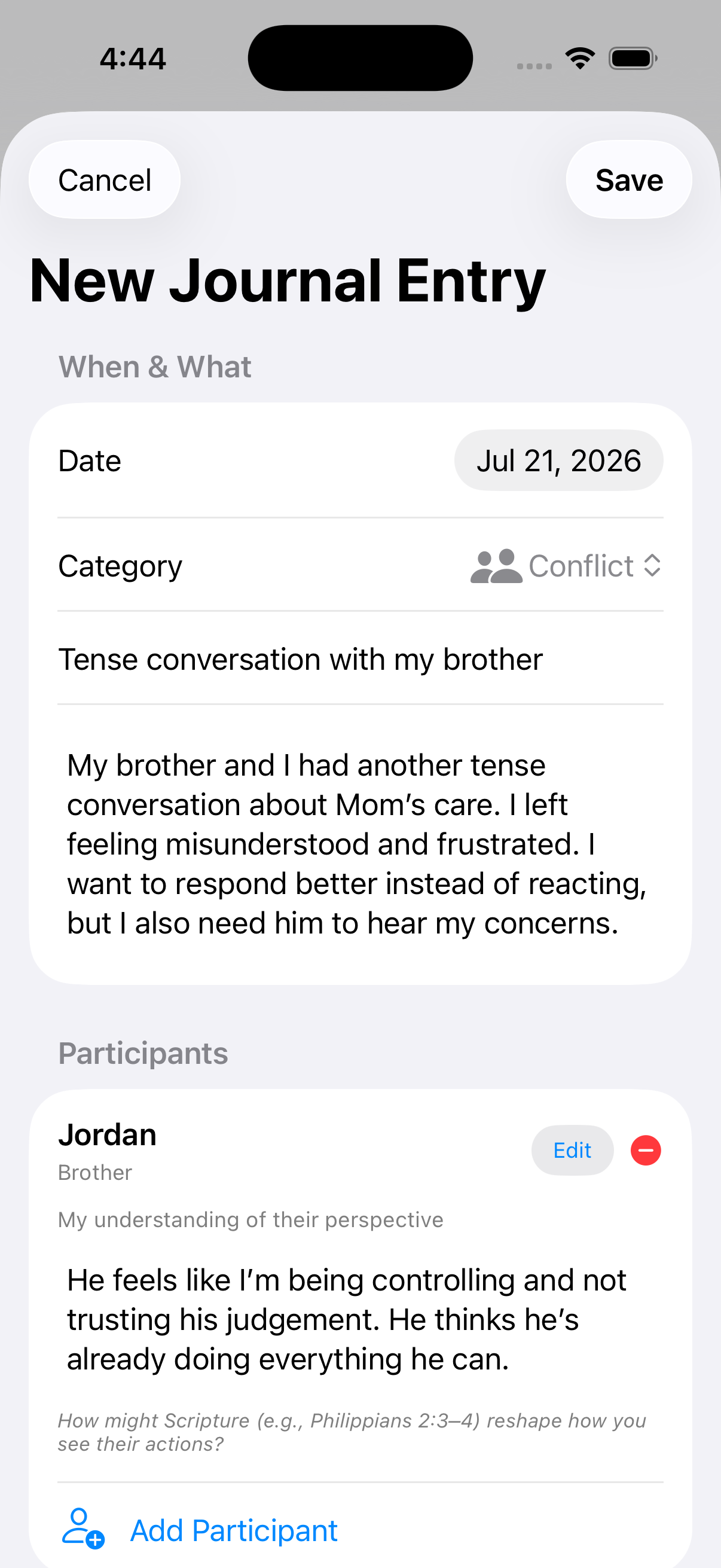 Conflict journaling
