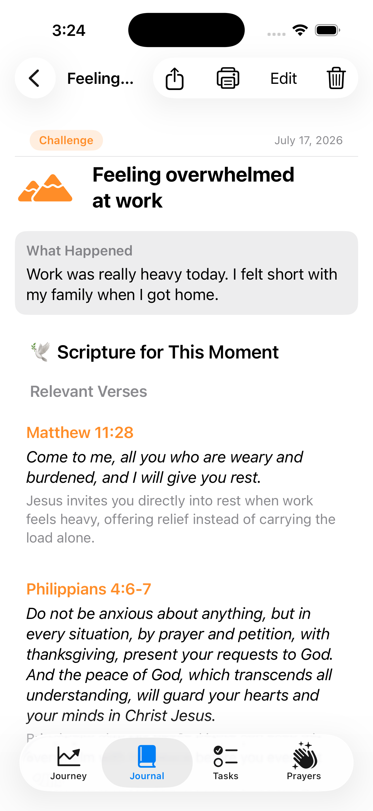 Scripture insight screen